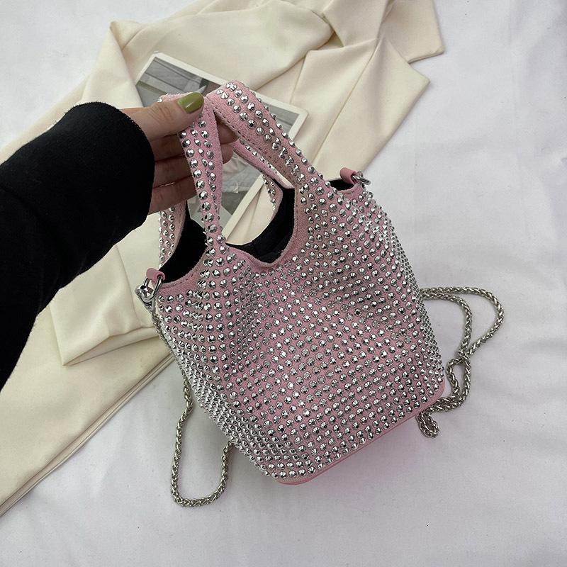 Luxury Brand Designer Bag Textured Diamond-Studded Handbag For Women 2025 New European And American Shiny Trendy Single-Shoulder Chain Crossbody Bucke
