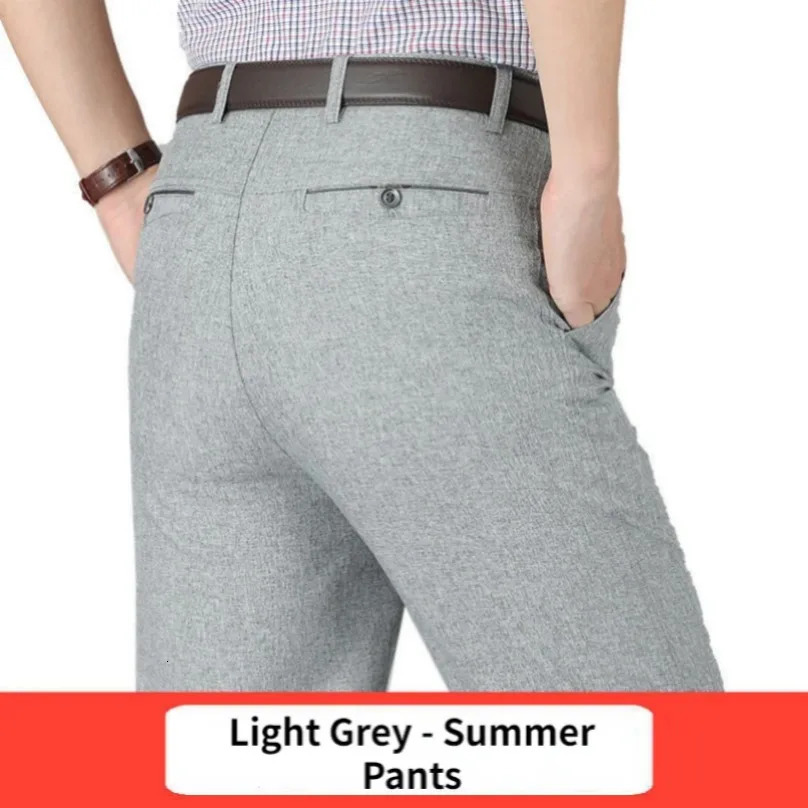 Summer Thin Suit Pants Mens Straight Casual Classic Business Autumn Thick Stretch Trousers Fashion Male Clothes KOACUS 250725