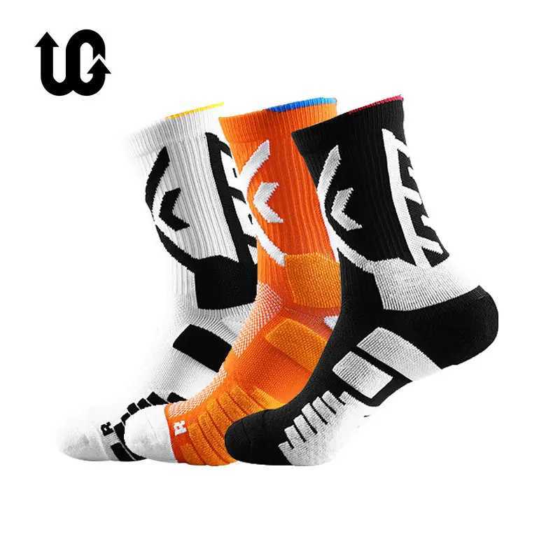 3Pairs/Lot Elite Sport Basketball Socks Compression Running Men Yellow Trend Breathable Long Hiking Damping Athletic Cycling X250725