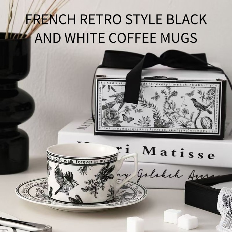 coffee cup High-end French retro coffee cup gift box