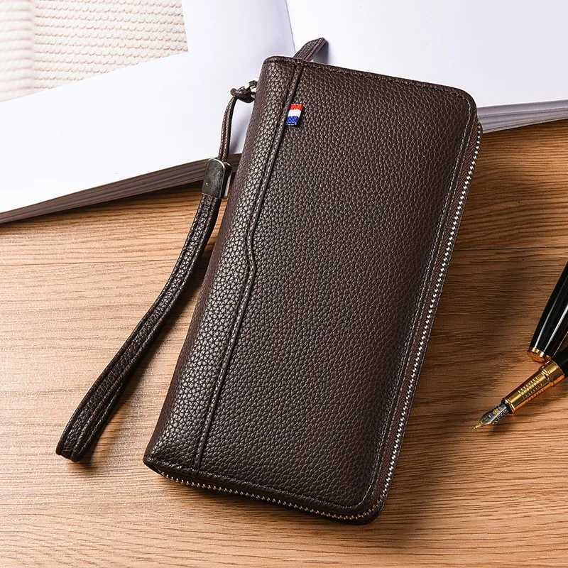Unisex Leather Organ Card Bag Holder Long Wallet Passport RFID Multi-card Slot Men Women Large-capacity Business Card Holder Z250725