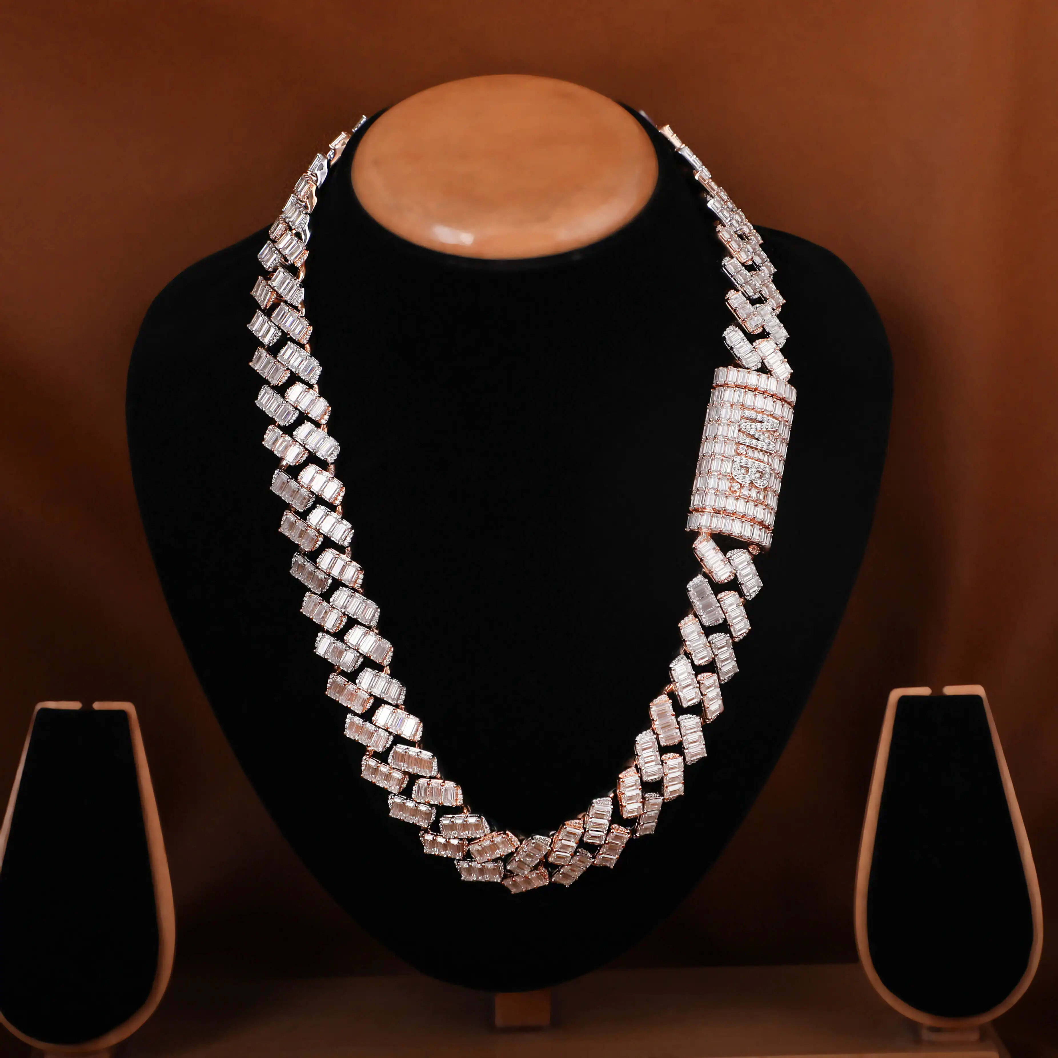 Custom 18mm Moissanite Diamond Cuban Link Chain 925 Sterling Silver Rose Gold Hip Hop Luxury Miami Style Body Jewelry to Gift