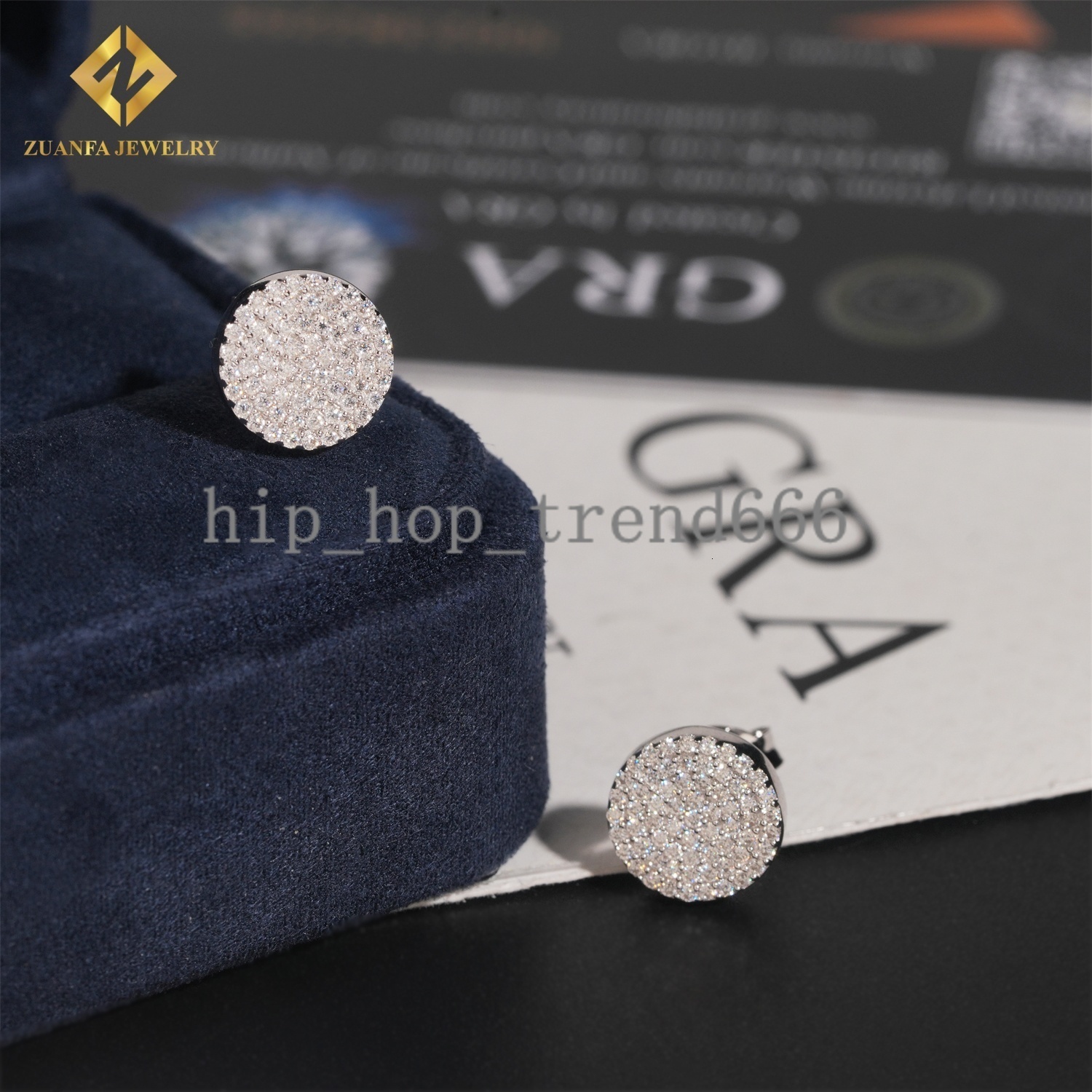 Fully Iced Out Stud Earring Cluster Moissanite Diamond Hip Hop Fashion Stud Earring 925 Sterling Silver Jewelry VVS Moissanite