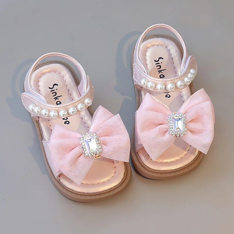 Summer Princess Sandals For Girls y Diamond Pearl Trend Fashion Antislippery Beach Shoes Kids Sandals 250725