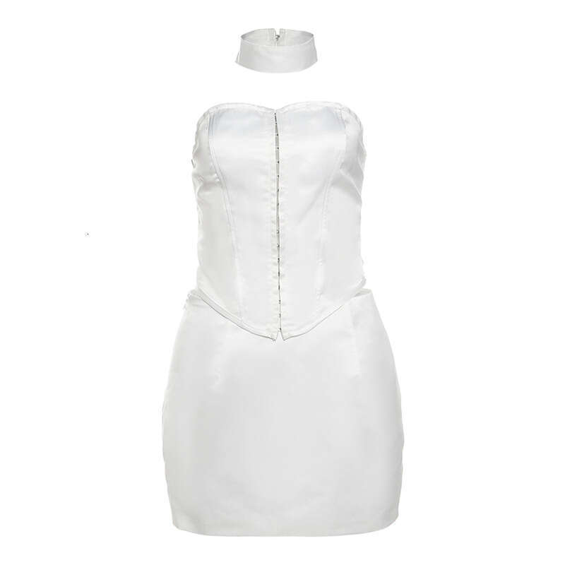 2023 Autumn Winter New Women's Solid Color Slim Fit Tube Top Vest Fashion High Waist Skirt Set 675