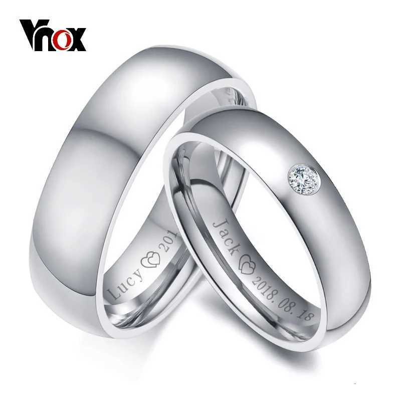 Vnox Basic Wedding Ring Customized Name Date Love Information Promise Alliance Anniversary Personalized Gift for Women W250417