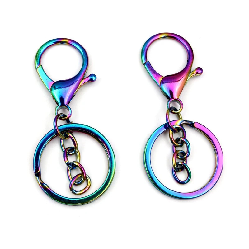 Fashion Metal Rainbow Color Snap Lobster Clasp Earring Hooks Key Ring Keychains for DIY Jewelry Making Findings Accessories 250723