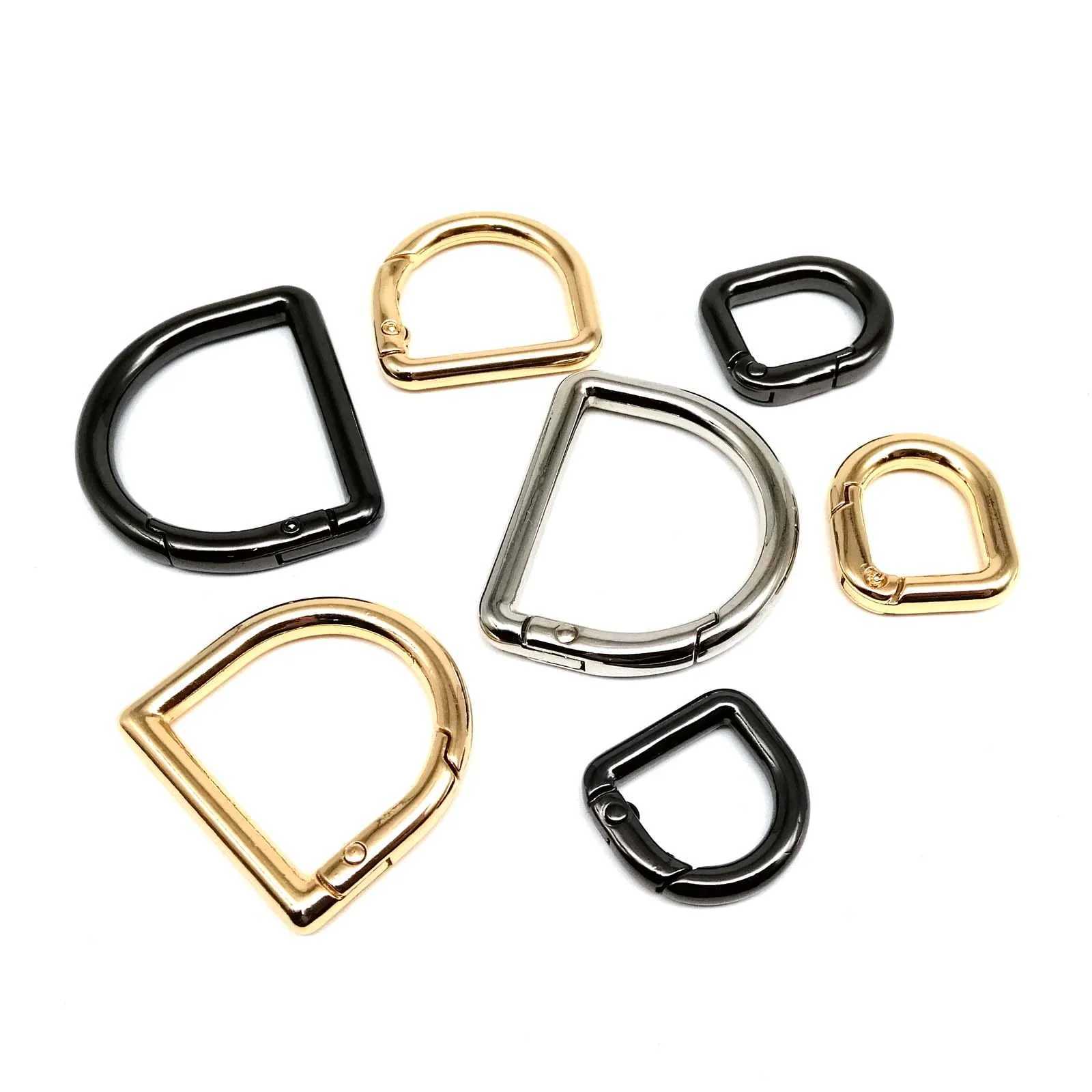 d Shape Type Spring Ring Openable Leather Bag Handbag Strap Buckle Connect Keyring Pendant Dog Chain Snap Clasp Clip Carabiner 250715