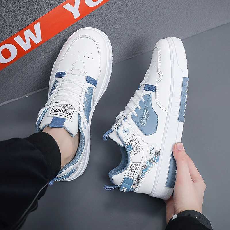 Men Sneakers Casual Leather Flat Shoes for Outdoor Breathable Lace Up Walking Footwear for Teenagers New Size 39-44 XJ250725