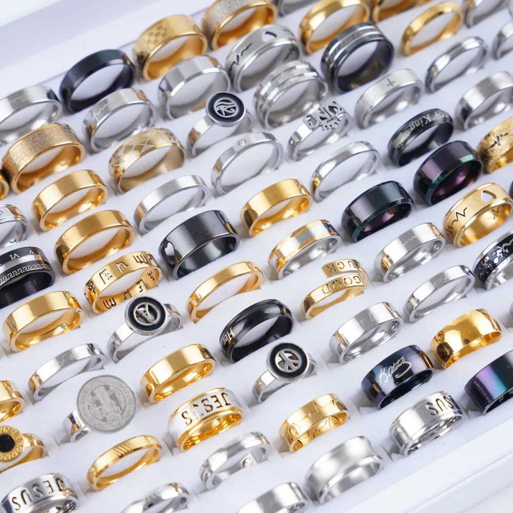 20 pieces/batch of fashionable heart-shaped stainless steel love rings mens mixed style party gifts jewelry accessories W250417