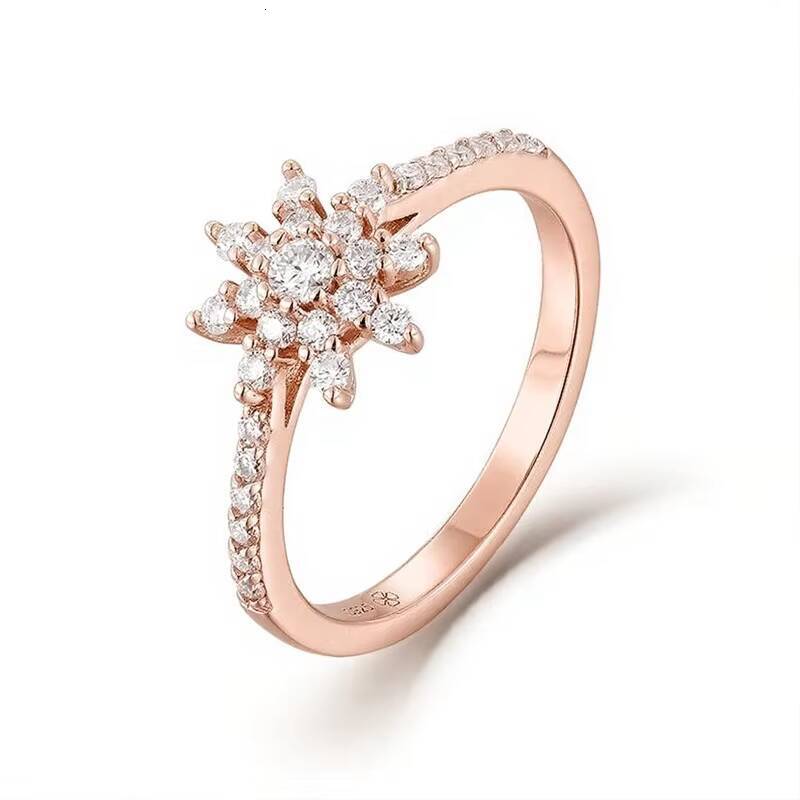 Moissanite Rings Silver 925 Womens Hot Selling Moissanite Ring with Cute Flower Design Suitable for Marriage and Engagement