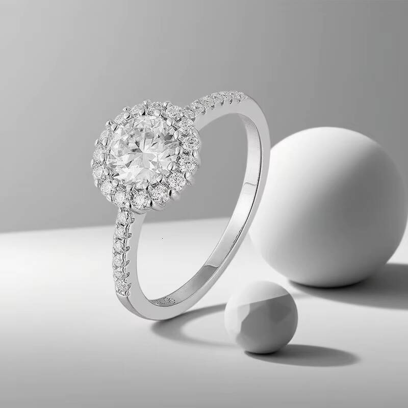 Other Moissanite Jewelry Womens Luxury Moissanite Wedding Ring with Flower Design Wholesale Manufacturer of Fine Jewelry Rings