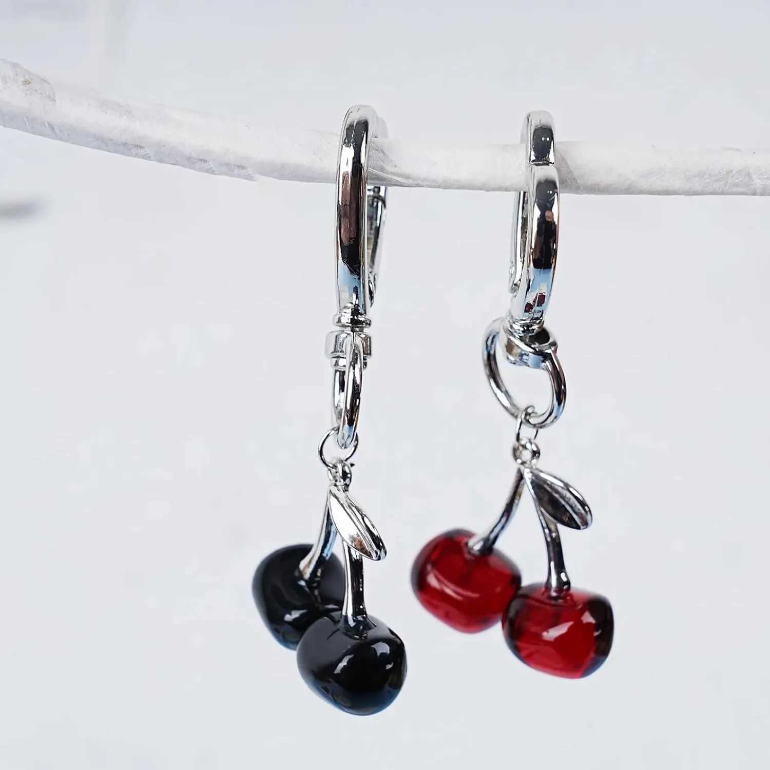 Cute Cherry Keychain Kawaii Cherry Bag Purse Charms for Women Car Keys Decor Gifts Stuff Accessories 250715