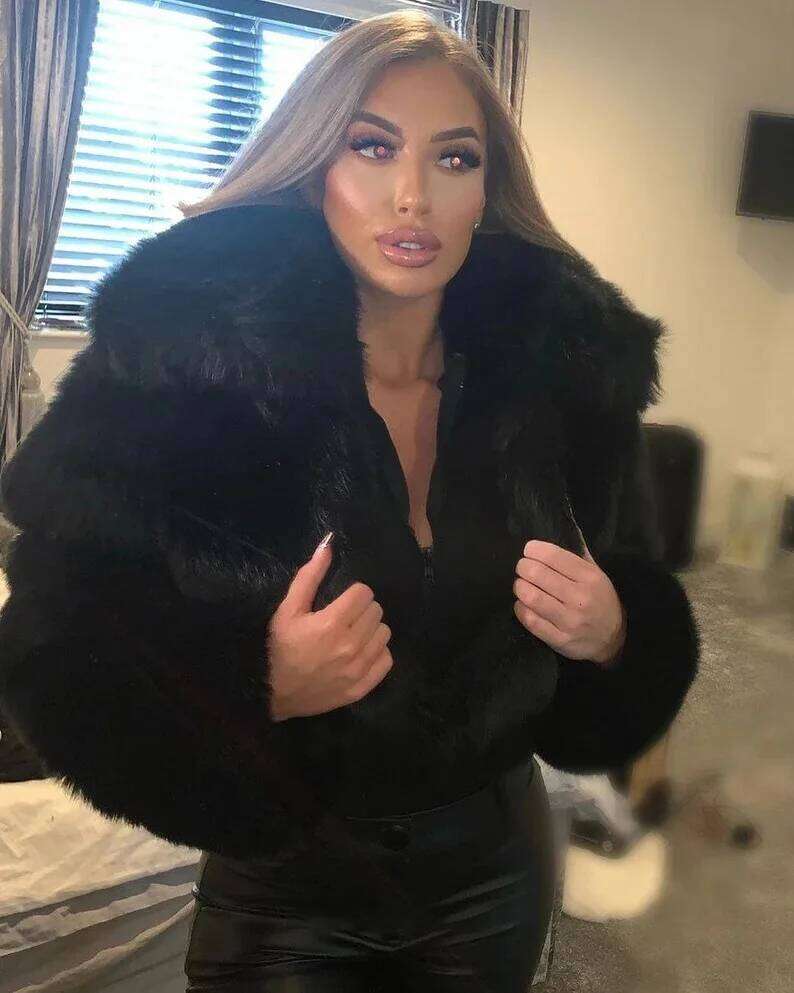 Winter Cropped Coat Short Faux Warm Fashionable Fox Fur Fluffy Jacket Women's Clothing Outerwears MDNG