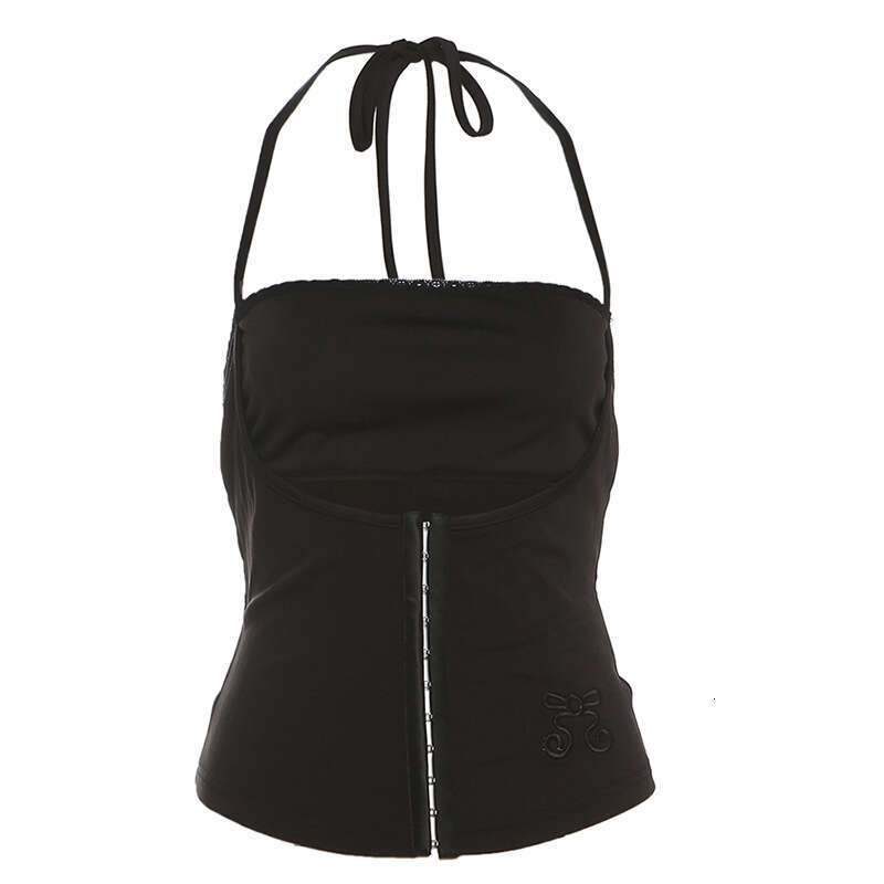 2025 Summer New Style Halter Neck Tube Top Slim Fit Sexy Sleeveless Versatile Solid Color Camisole for Women 6d2