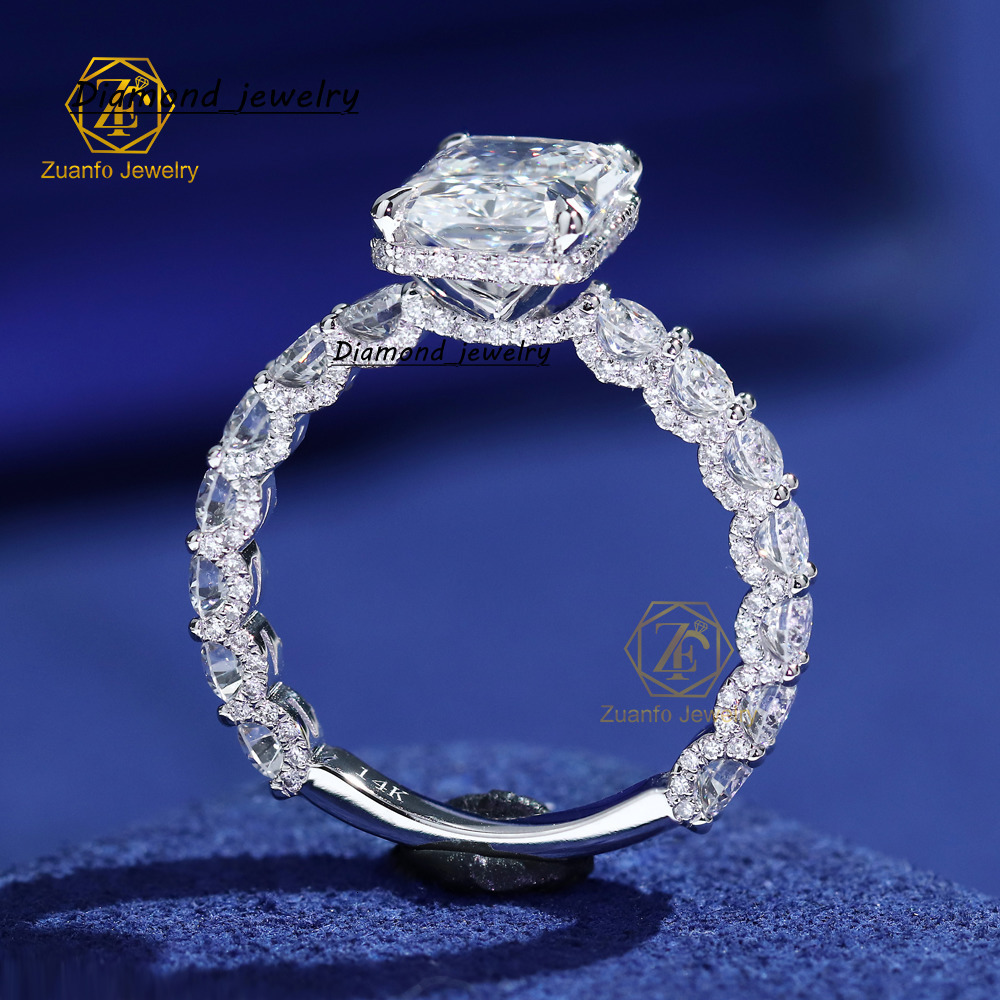 IGI GIA Certified HPHT CVD Lab Grown Radiant Diamond 1ct 2ct 3ct 18K 14K Real Gold Engagement Wedding Ring for Women Man