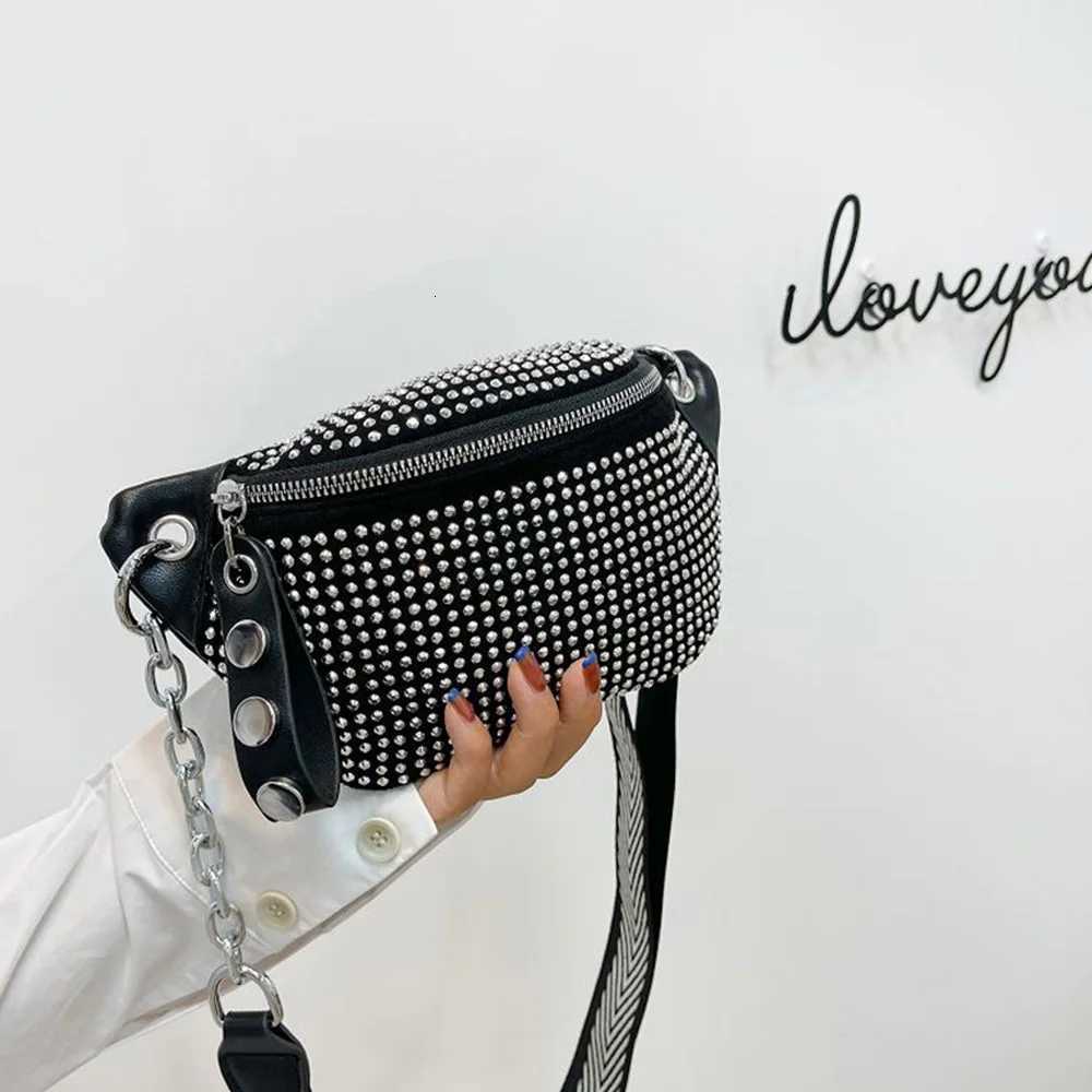 Reliable and exquisite rhine waist bag for mens ch bag single shoulder simple crossbody bag PU leather shiny waist Y250724