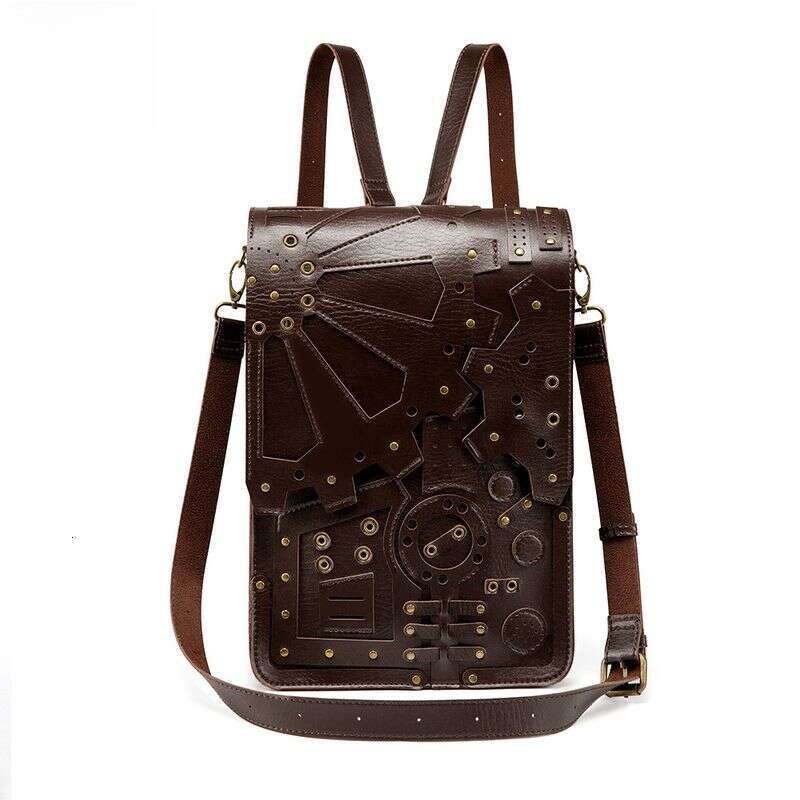 Women's Retro Gear Backpack Female Student Schoolbag Outdoor Shoulder Messenger Bag
