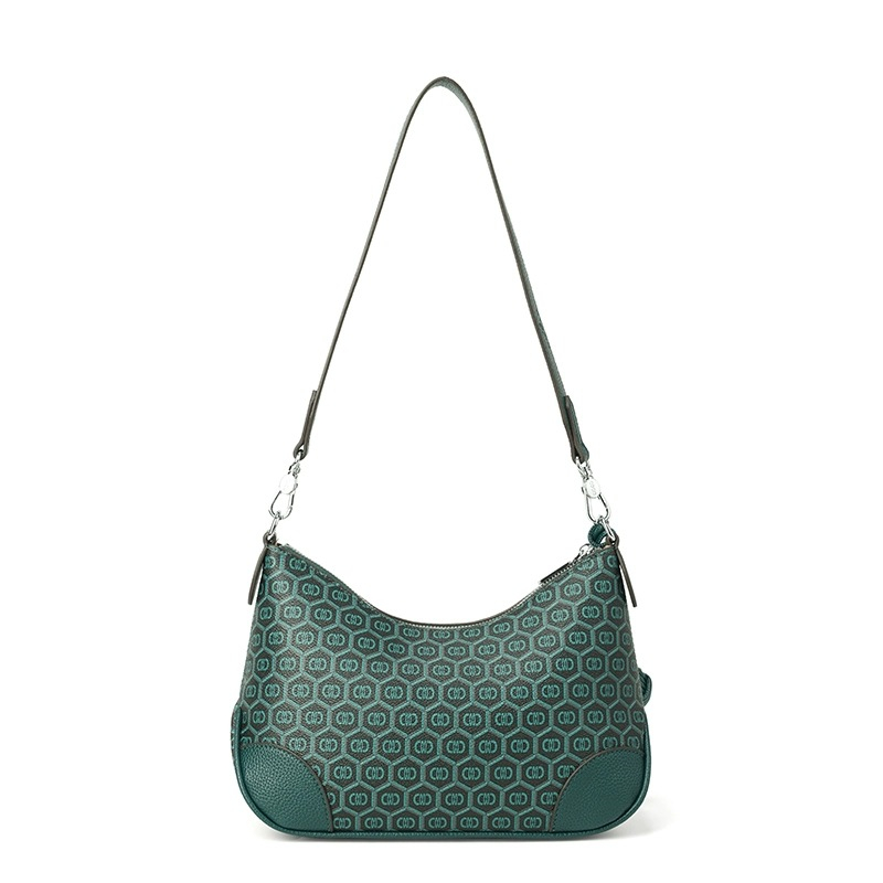 COCIO designer bag New peacock green luxury armpit bag fashionable and casual crescent bag for women