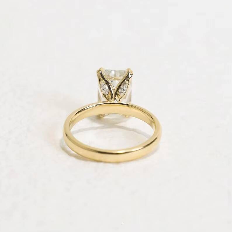 Decorative Moissanite Jewelry 3CT Radiant Moissanite Diamond Engagement Wedding Rings 10K Yellow Gold Moissanite Jewelry Gifts