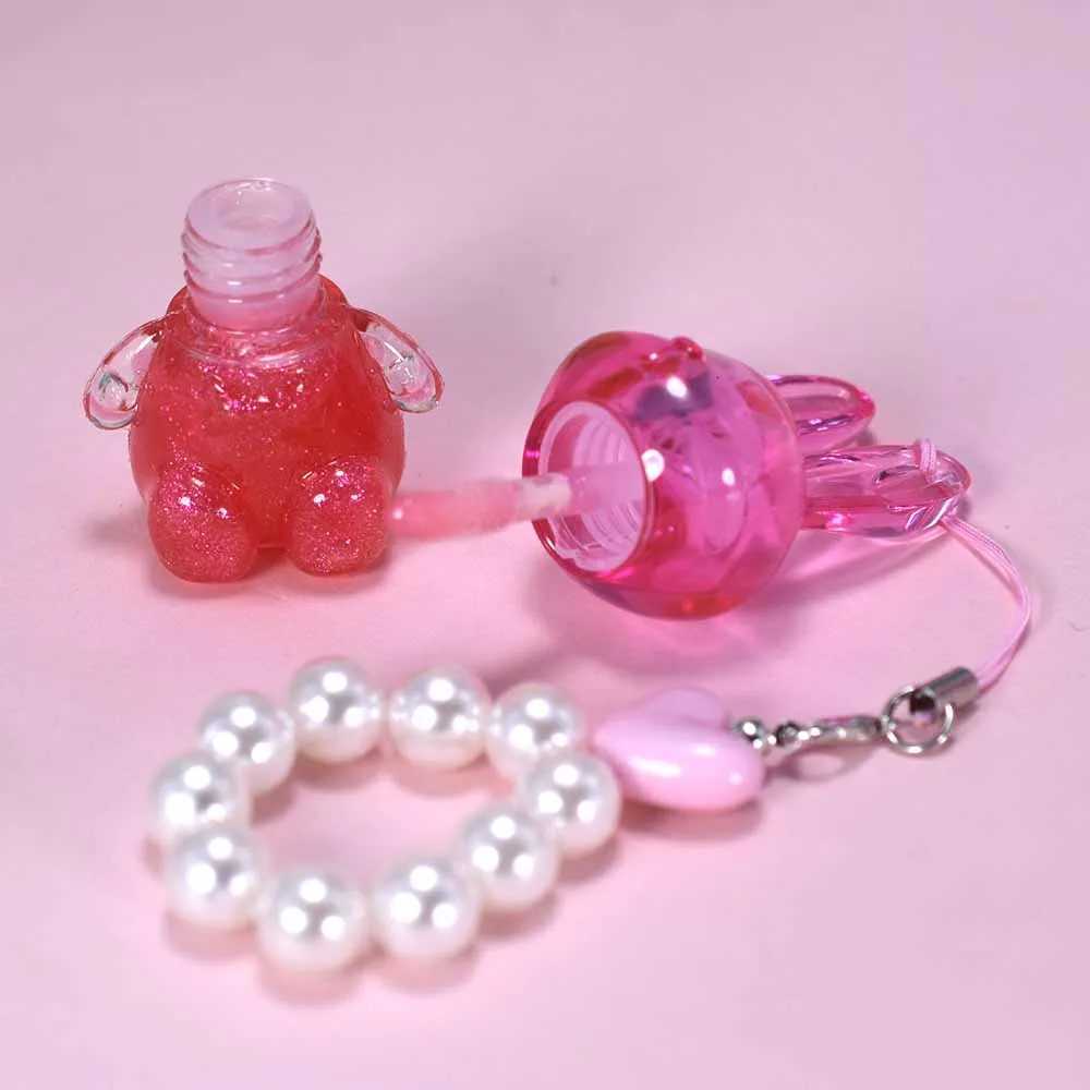 3Pcs Cute Bunny Lip Gloss Set With Pearl Keychain Shiny Lip Gloss Waterproof Longlasting Girls Lips MakeupXJ250724