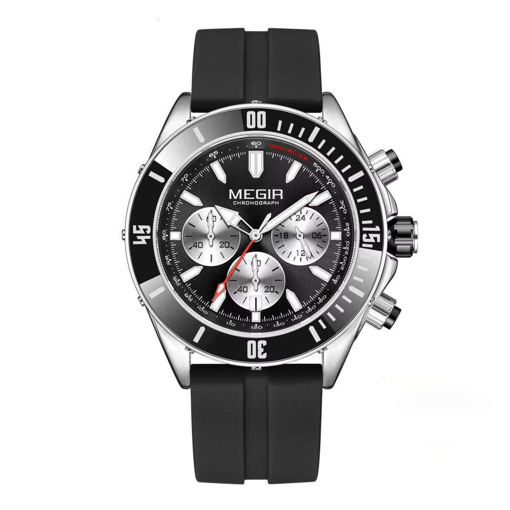 DHgargets MEGIR Men's Chronograph Watch - Stainless Steel Band, Luminous, 30M Waterproof, Multifunction Quartz Wristwatch