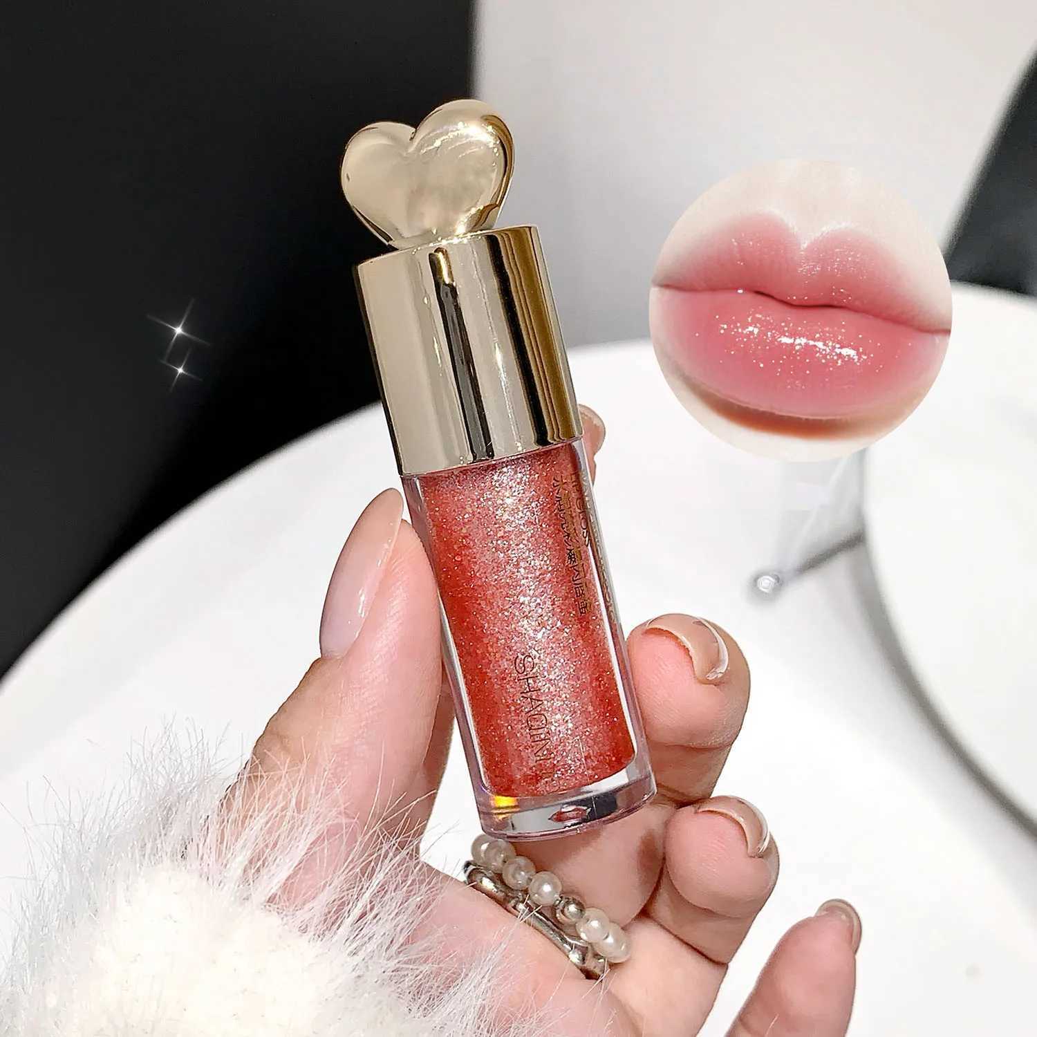 Moisturizing Plump and Sparkling Lip Gloss Mirror Water Lip Glaze Moisturizing Lip Oil Diamond Shimmer Glitter Liquid LipsticksXJ250724