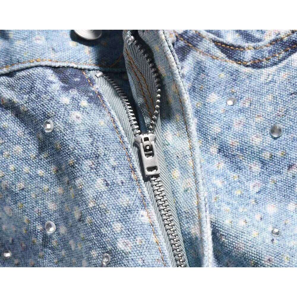 2025 American Style Straight Hot Dia 3D Printing Men's Retro Jeans Hip-Hop Chic Trousers Trendy Male Denim Pants