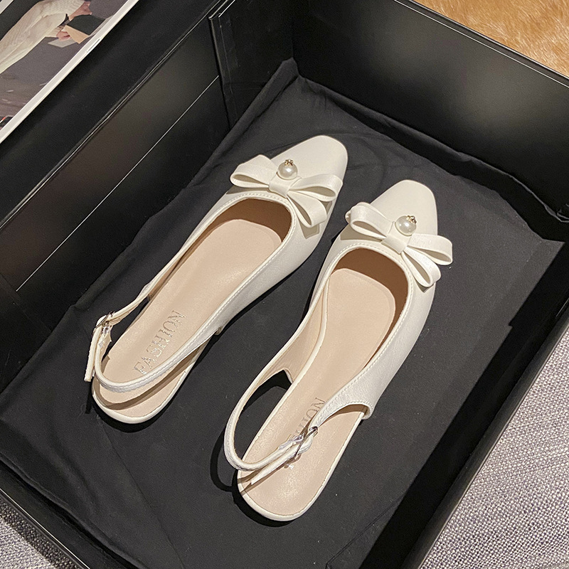 Ddmysports French Style Mid Heel Bowknot Peep Toe Sandals Fairy Spring Summer Dress Evening Elegant Single Shoes Outdoor Shoes