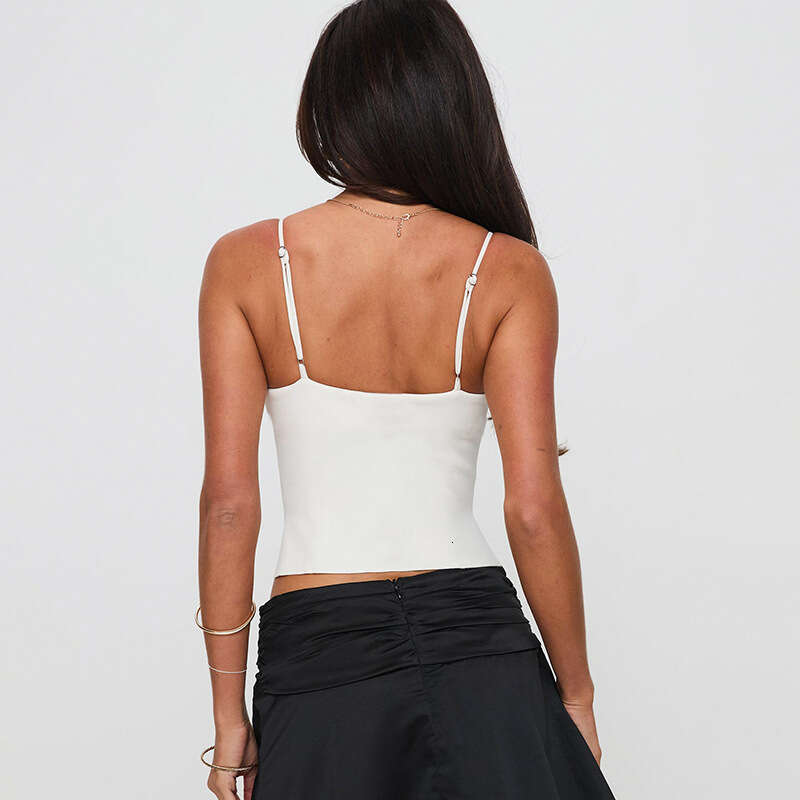 Dtp712 Women's Spring Summer New Split Sexy Solid Color Camisole Top B5