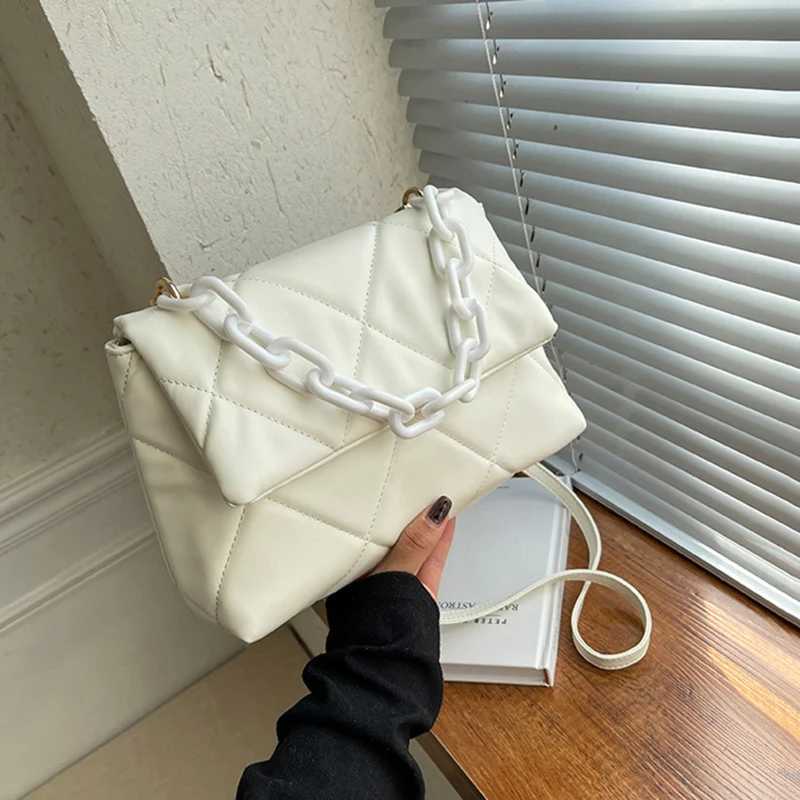Vintage PU Leather Shoulder Bags for Women Large Capacity Crossbody Bag with Chain Decor Female Messenger Handbags Tote Y250725