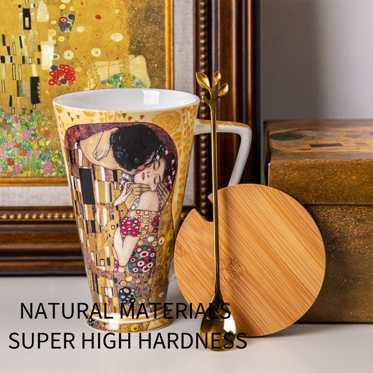 ceramic teacup Vase-Shaped Ceramic Mug Decorated by Renowned Masterpiece