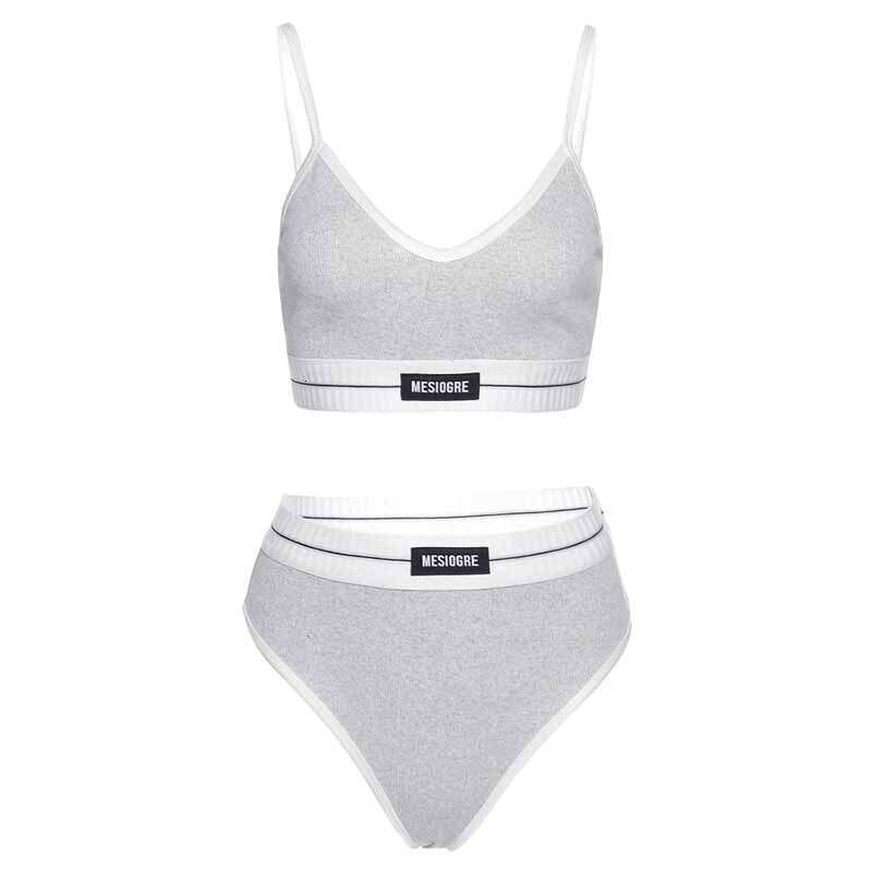 2020 Autumn Winter New Women's Fashion Color Block Crop Top and Shorts Two-Piece Set 63f
