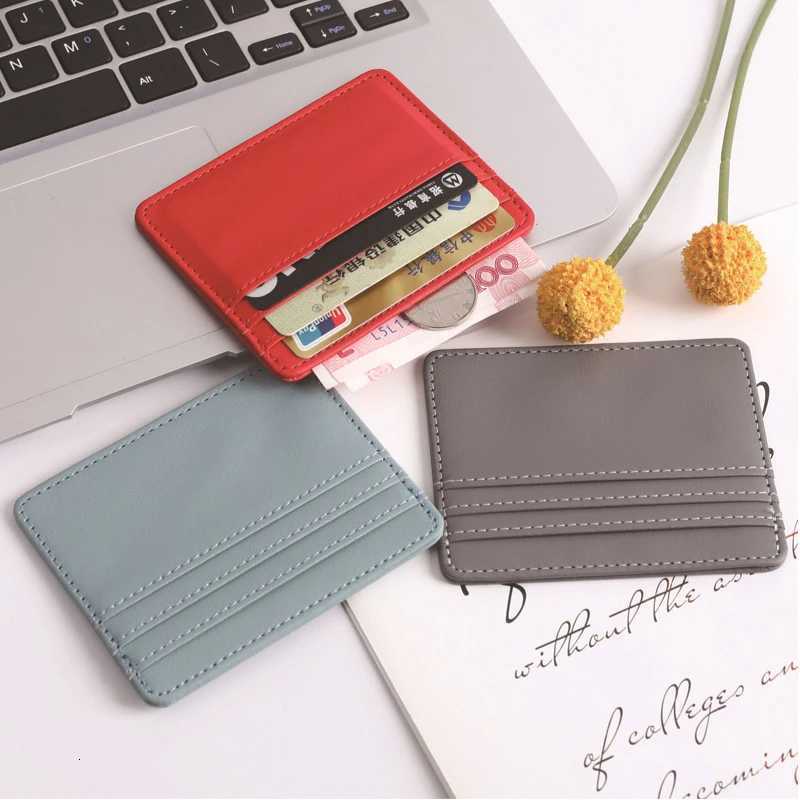 1Pc Pu Leather ID Card Holder Candy Color Bank Box Multi Slot Slim Card Case Wallet Women Men Business Card Cover Z250725