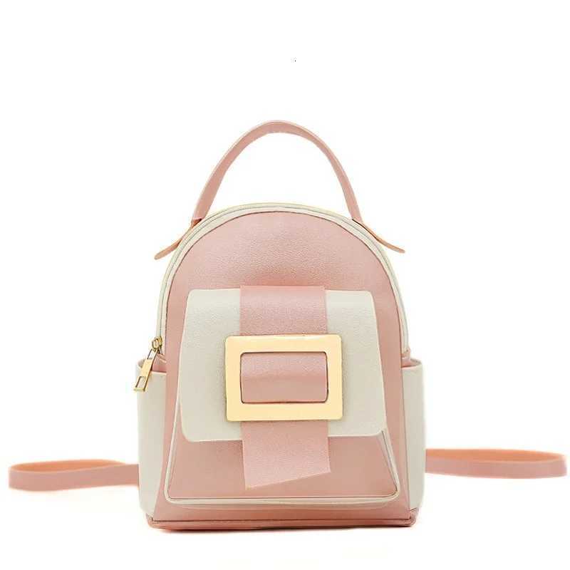 5 Wens Leather Backpack Shoulder Bag Small Backpacks for Girls Backpack Wen Color Blocked Mobile Phone Wallet Y250724