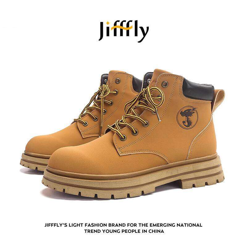 Jifffly Men's Martin Boots - Winter Thicker Wool Lined Work Boot