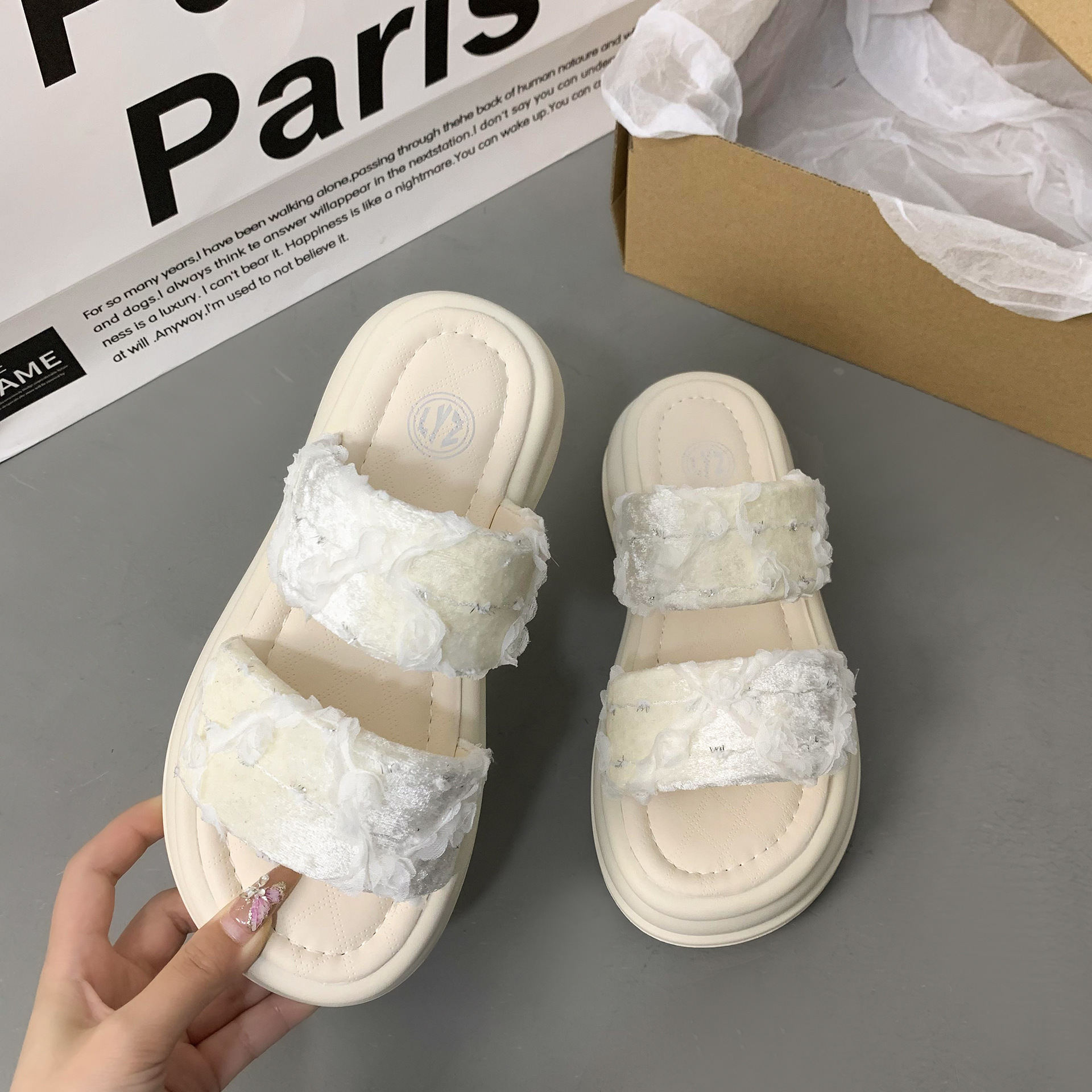 Ddmysports Stunning Fairy Style For Women Summer Outdoor New Thick Sole Height Increasing Non Slip Dress Sandals Beach Slippers Outdoor Shoes