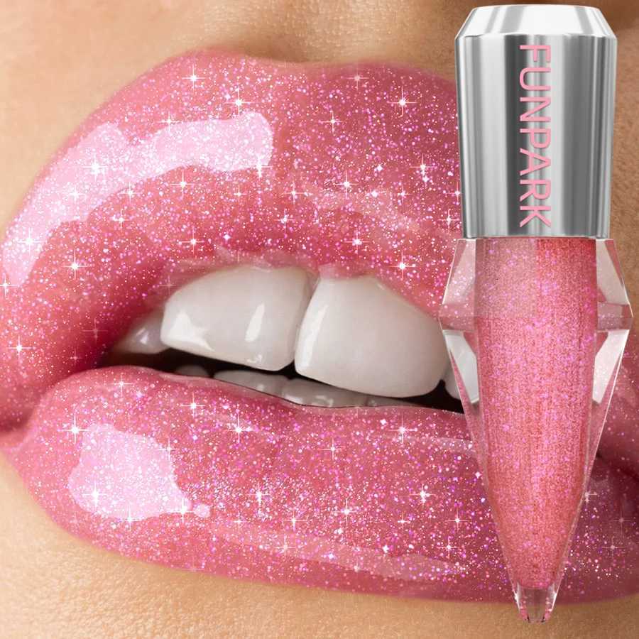 8 Color Glitter Shimmer Lip Gloss Moisturizing Lip Tinted Fuller Lip Effect Diamond Liquid Lipstick Makeup Sexy Lip Care GiftsXJ250724