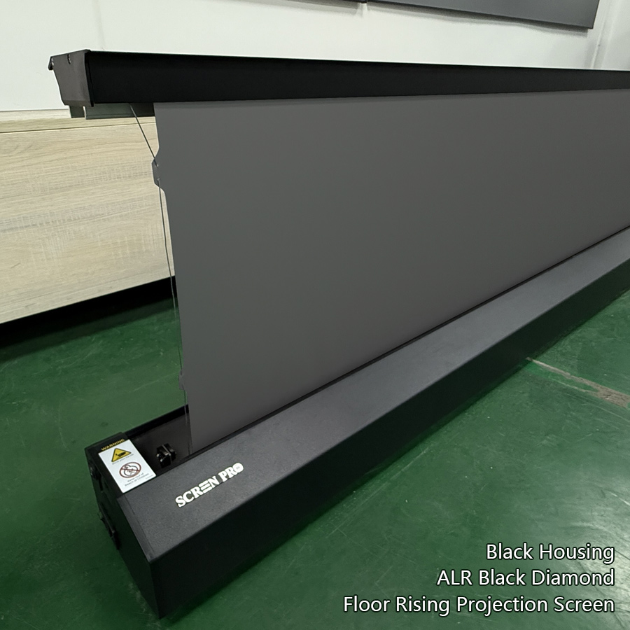 New Listing Electric Floor Up Screen 72 84 92 100 120 ALR Black Diamond Ambient Light Rejecting for Standard/Long Projector