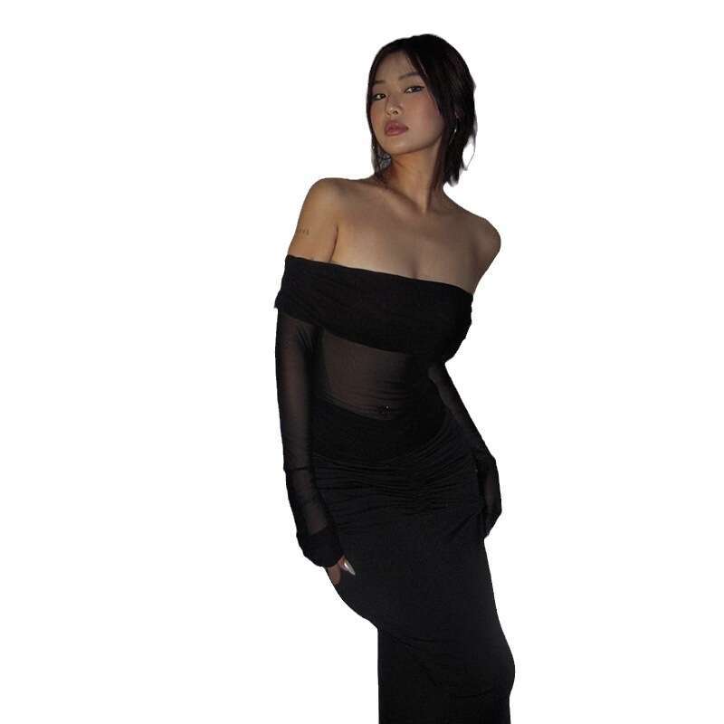 INS Style Summer New Women's Solid Color Slim Fashion Off-Shoulder Sexy Backless Long Sleeve T-Shirt for Women cb1