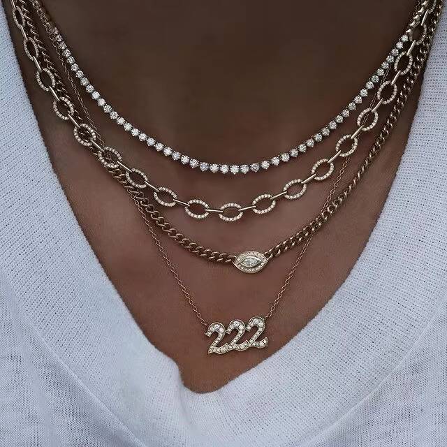 Luxury Silver Gold Plated Iced Out Bling Women Fashion Jewelry 3mm 3 Prong 5A Cz Tennis Chain Choker Necklace