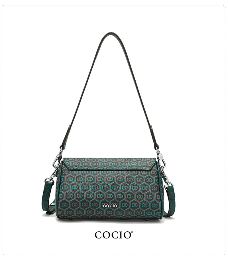 COCIO designer bag New Peacock Green Single Shoulder Underarm Bag Casual Pillow Bag Popular Versatile Womens Bag