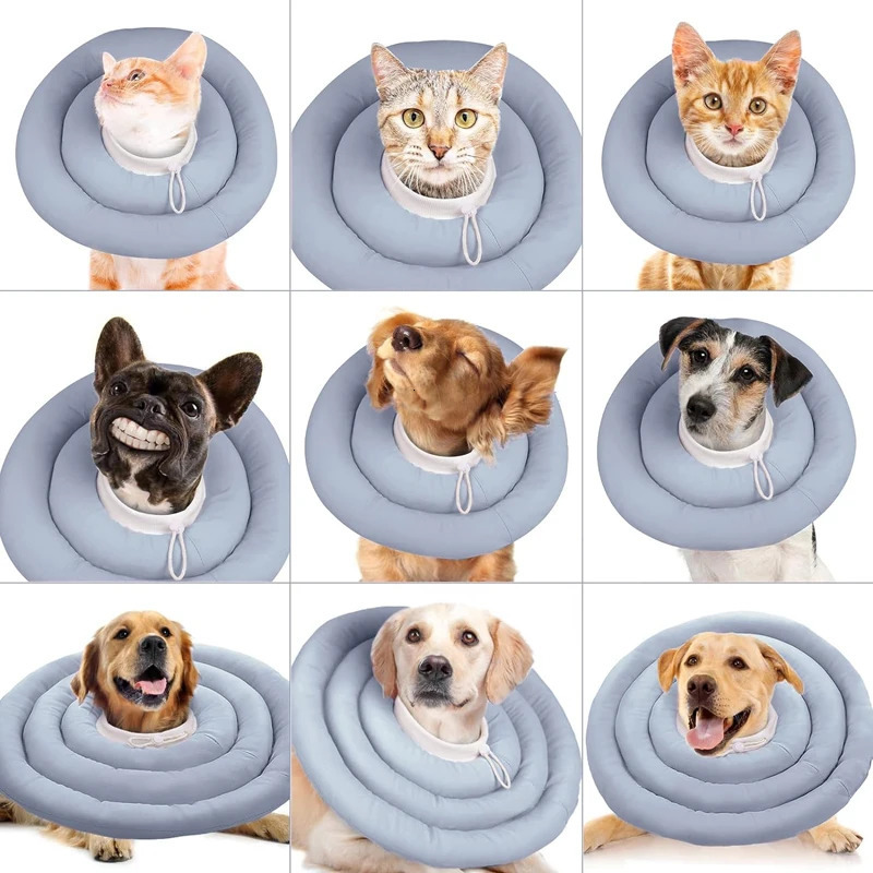 Pet Collar Soft Ring Cat Dog Wound Healing Anti-Scratch Anti-Licking Headgear Cotton Elizabeth Neck Collars Pet Supplies 250716