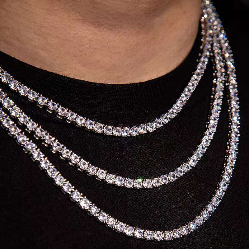 Senior Designer Necklace Bracelet3mm 4mm 5mm Tennis Necklace Moissanite Jewelry for Men Women
