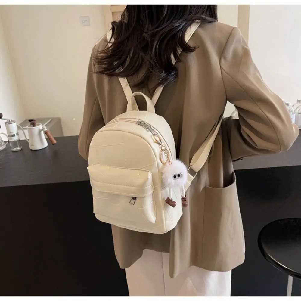 Fi Large Capacity Mini Backpacks PU Leather Waterproof Travel Bag Solid Color Students Backpack Wen Y250724