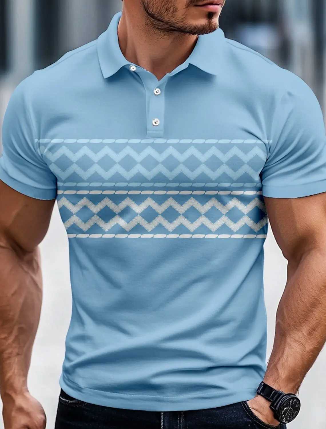 3D Printed Vintage Mens Geometric Line Polo Ethnic Short Sleeve Polo Shirt Collared Shirt Casual Outdoor Business Daily Wear XJ250725