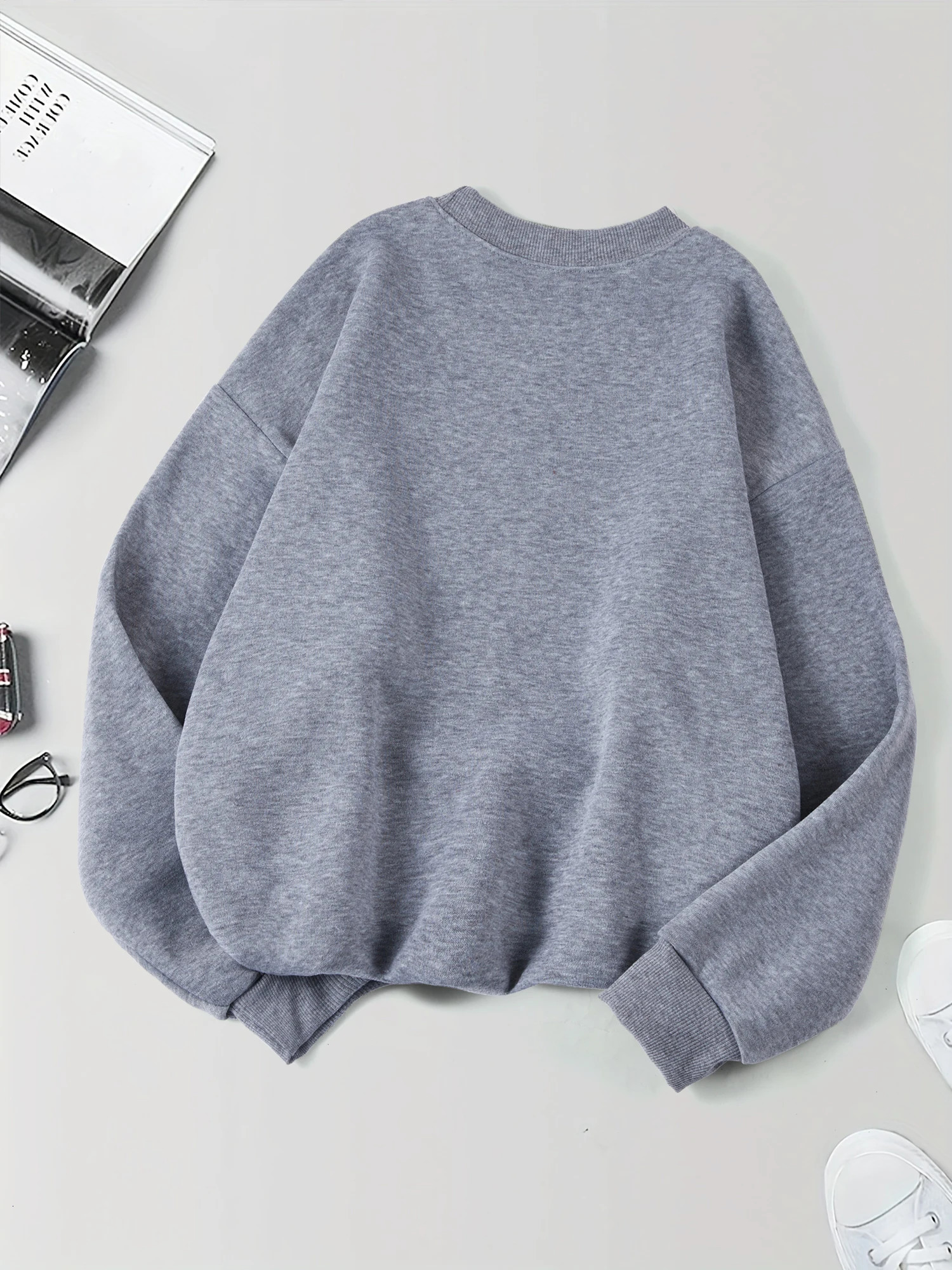 York California Malibu Letter Sweatshirts Winter Women Casual Loose Hoodie Fleece Warm Crewneck Pullover Comfortable Clothes 250725