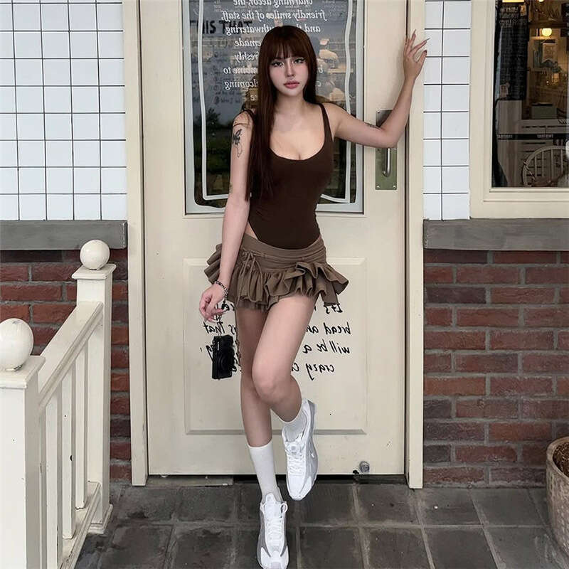 2025 Spring New Women's Solid Color Slim Fit Strap Jumpsuit Fashion Low Waist Skirt Women 4a9