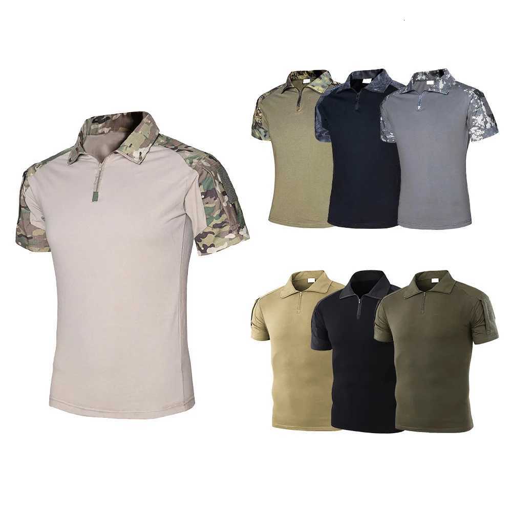 Tactical T-Shirts Mens Outdoor Sport Tee Quick Dry Short Sleeve Shirt Hiking Hunting Combat Men Camo Clothing Y250724