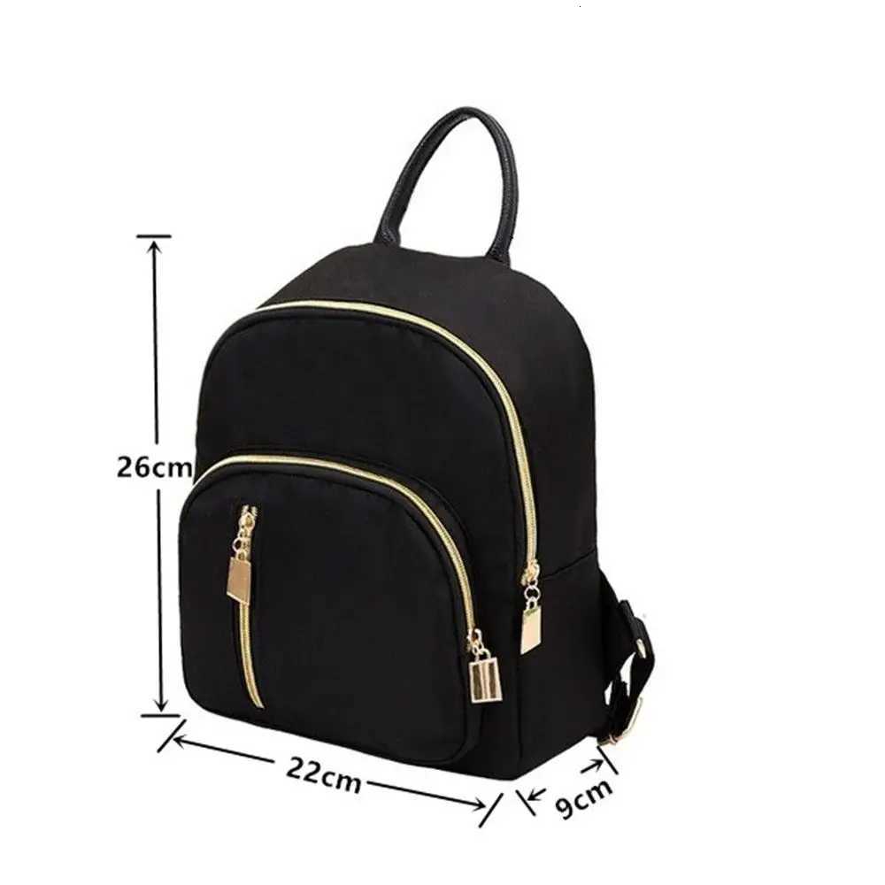 100% Cotton Mini Backpack Fi Girl Oxford Daypack Travel Cute Backpack Shoulder Bag Black Girl Purse Y250724